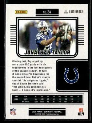 2025 Panini Luminance #24 Jonathan Taylor Indianapolis Colts - Football Card Single