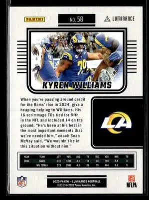 2025 Panini Luminance #58 Kyren Williams - Football Card Single