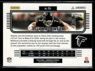 2025 Panini Luminance #84 Bijan Robinson - Football Card Single