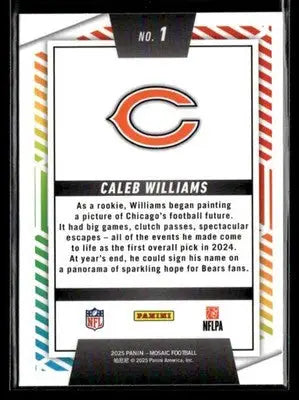 2025 Panini Mosaic #1 Caleb Williams Men of Mastery - Football Card Single