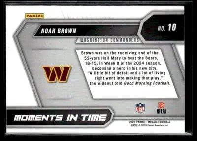 2025 Panini Mosaic #10 Noah Brown Moments In Time Mosaic - Football Card Single