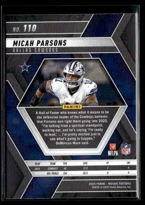 2025 Panini Mosaic #110 Micah Parsons - Football Card Single