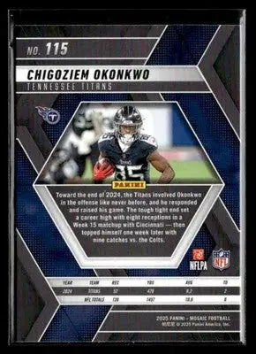 2025 Panini Mosaic #115 Chigoziem Okonkwo - Football Card Single
