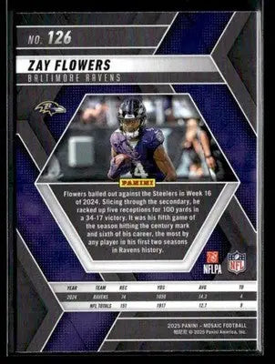 2025 Panini Mosaic #126 Zay Flowers - Football Card Single