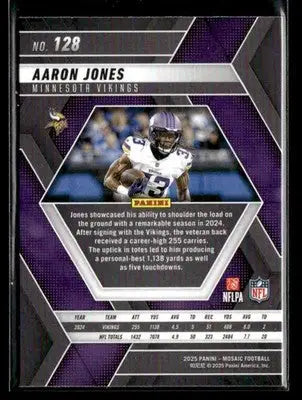 2025 Panini Mosaic #128 Aaron Jones Mosaic MInnesota Vikings - Football Card Single