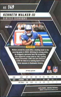 2025 Panini Mosaic #149 Kenneth Walker III - Football Card Single