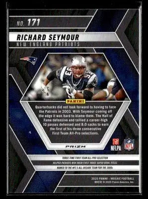 2025 Panini Mosaic #171 Richard Seymour Mosaic - Football Card Single