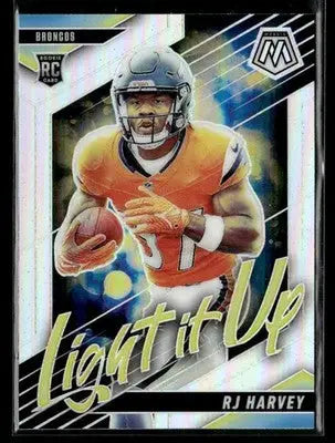 2025 Panini Mosaic #18 RJ Harvey Light It Up Mosaic Silver - Football Card Single