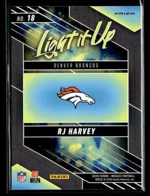 2025 Panini Mosaic #18 RJ Harvey Light It Up Mosaic Silver - Football Card Single