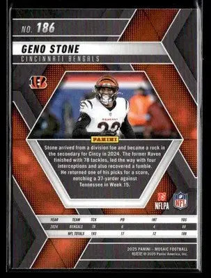 2025 Panini Mosaic #186 Geno Stone - Football Card Single