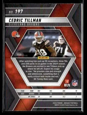 2025 Panini Mosaic #197 Cedric Tillman - Football Card Single