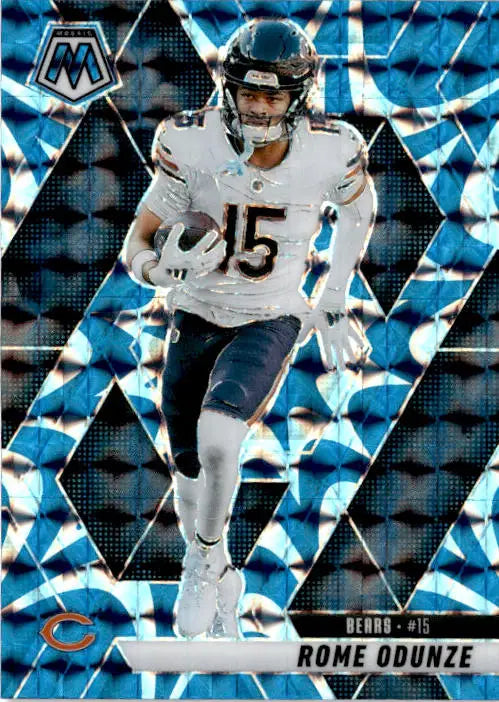 2025 Panini Mosaic #206 Rome Odunze Mosaic Reactive Blue - Football Card Single