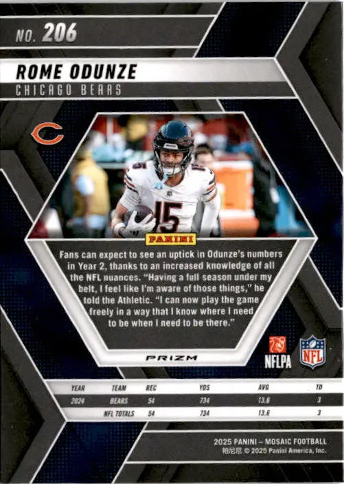 2025 Panini Mosaic #206 Rome Odunze Mosaic Reactive Blue - Football Card Single