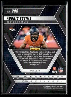 2025 Panini Mosaic #208 Audric Estime Mosaic - Football Card Single