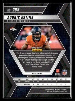 2025 Panini Mosaic #208 Audric Estime Silver - Football Card Single