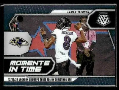2025 Panini Mosaic #22 Lamar Jackson Moments In Time - Football Card Single