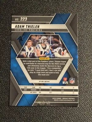 2025 Panini Mosaic #223 Adam Thielen Mosaic Green - Football Card Single