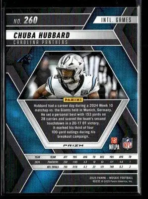 2025 Panini Mosaic #260 Chuba Hubbard Red Mosaic Carolina Panthers - Football Card Single