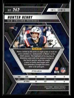 2025 Panini Mosaic #262 Hunter Henry Mosaic Orange #/199 - Football Card Single