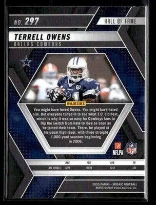 2025 Panini Mosaic #297 Terrell Owens Dallas Cowboys - Football Card Single