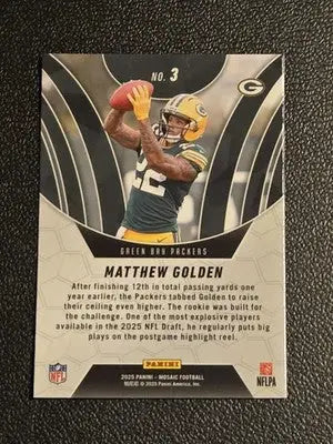 2025 Panini Mosaic #3 Matthew Golden Elevate - Football Card Single