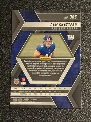 2025 Panini Mosaic #305 Cam Skattebo - Football Card Single