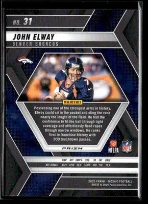 2025 Panini Mosaic #31 John Elway Silver - Football Card Single