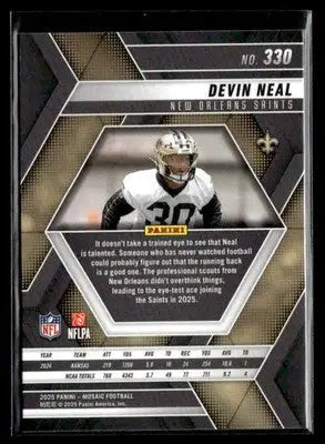 2025 Panini Mosaic #330 Devin Neal - Football Card Single