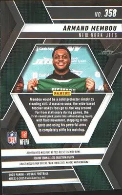 2025 Panini Mosaic Mosaic #358 Armand Membou Rookie RC - Football Card Single