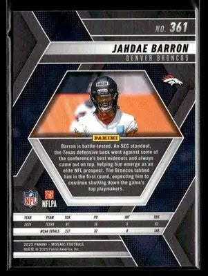 2025 Panini Mosaic #361 Jahdae Barron - Football Card Single