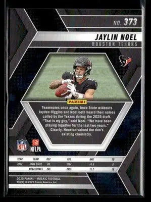 2025 Panini Mosaic #373 Jaylin Noel - Football Card Single