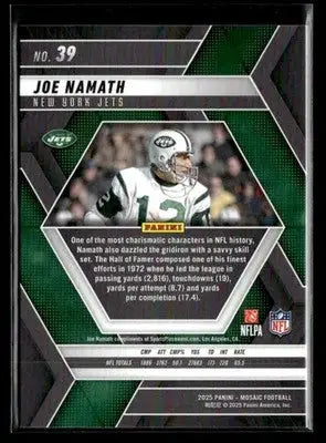 2025 Panini Mosaic #39 Joe Namath - Football Card Single