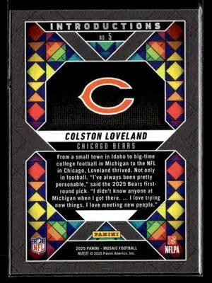2025 Panini Mosaic #5 Colston Loveland Introductions - Football Card Single