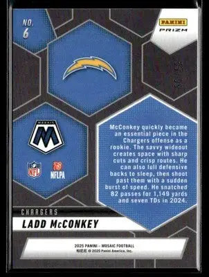 2025 Panini Mosaic #6 Ladd McConkey Montage Mosaic Blue #/99 - Football Card Single