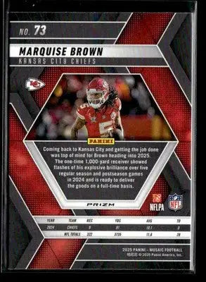2025 Panini Mosaic #73 Marquise Brown Mosaic Red - Football Card Single