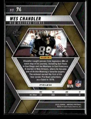 2025 Panini Mosaic #74 Wes Chandler Silver - Football Card Single