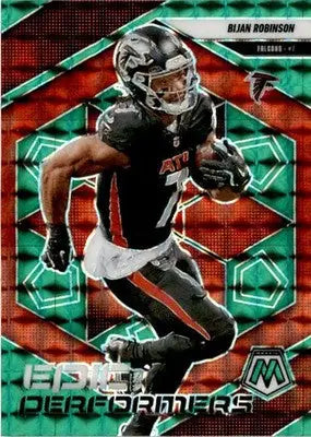 2025 Panini Mosaic #8 Bijan Robinson Epic Performers Mosaic Green - Football Card Single