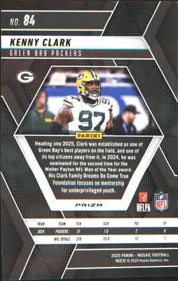 2025 Panini Mosaic #84 Kenny Clark - Football Card Single