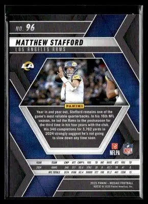 2025 Panini Mosaic #96 Matthew Stafford Los Angeles Rams - Football Card Single