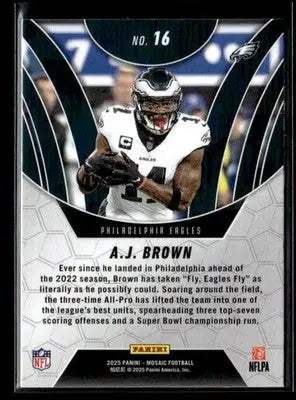2025 Panini Mosaic A.J. Brown #16 Elevate Mosaic Philadelphia Eagles - Football Card Single