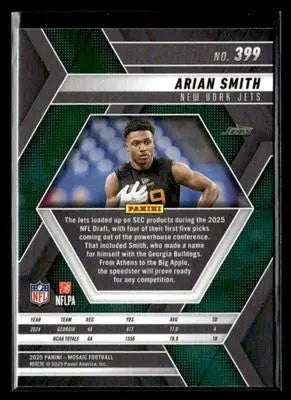 2025 Panini Mosaic Arian Smith #399 RC New York Jets - Football Card Single