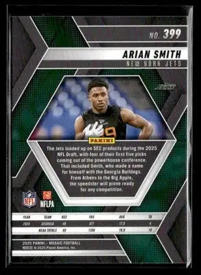 2025 Panini Mosaic Arian Smith #399 RC New York Jets