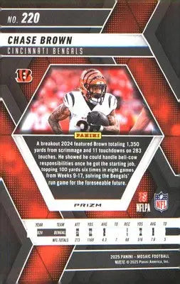 2025 Panini Mosaic Blue Scope #220 Chase Brown - Football Card Single