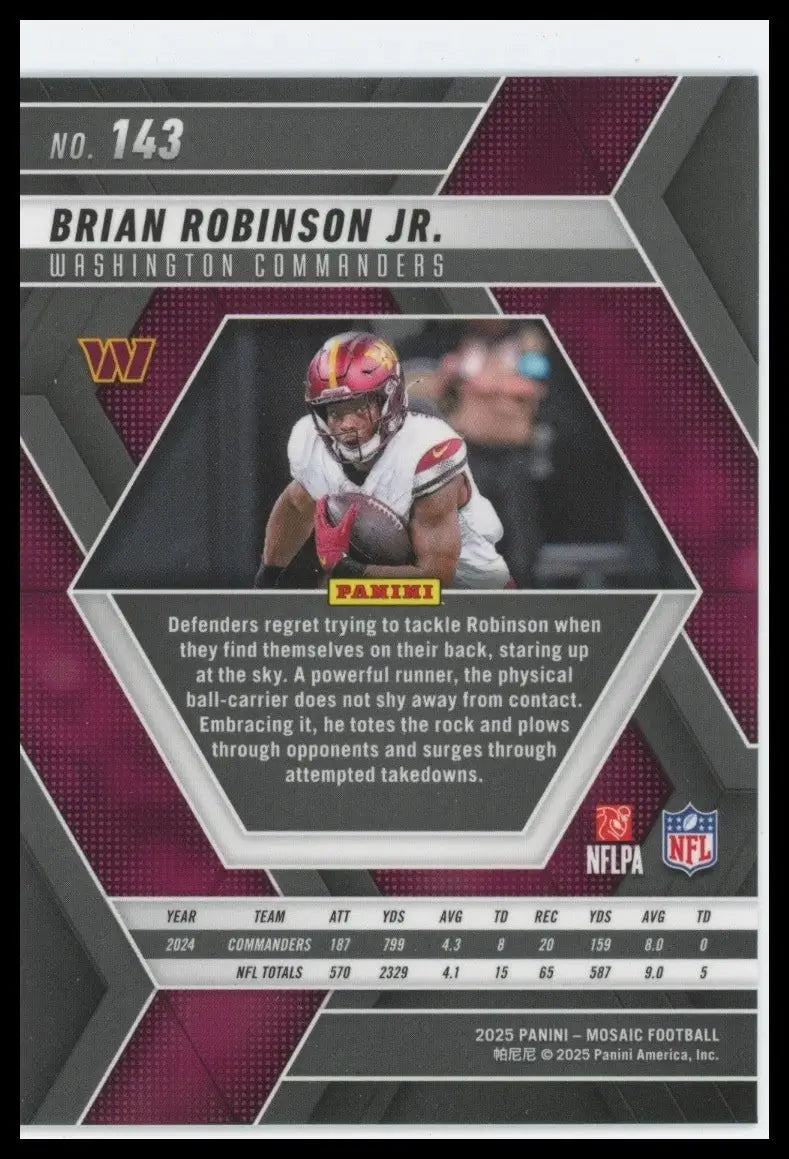 2025 Panini Mosaic - Brian Robinson Jr. #143 - Football Card Single