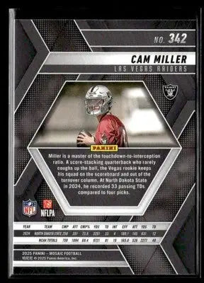 2025 Panini Mosaic Cam Miller #342 RC Las Vegas Raiders - Football Card Single