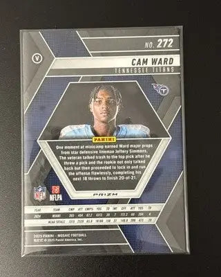2025 Panini Mosaic Cam Ward Rc Variation Silver Prizm Mosaic 272 - Football Card Single