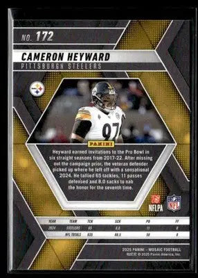 2025 Panini Mosaic Cameron Heyward #172 Pittsburgh Steelers - Football Card Single