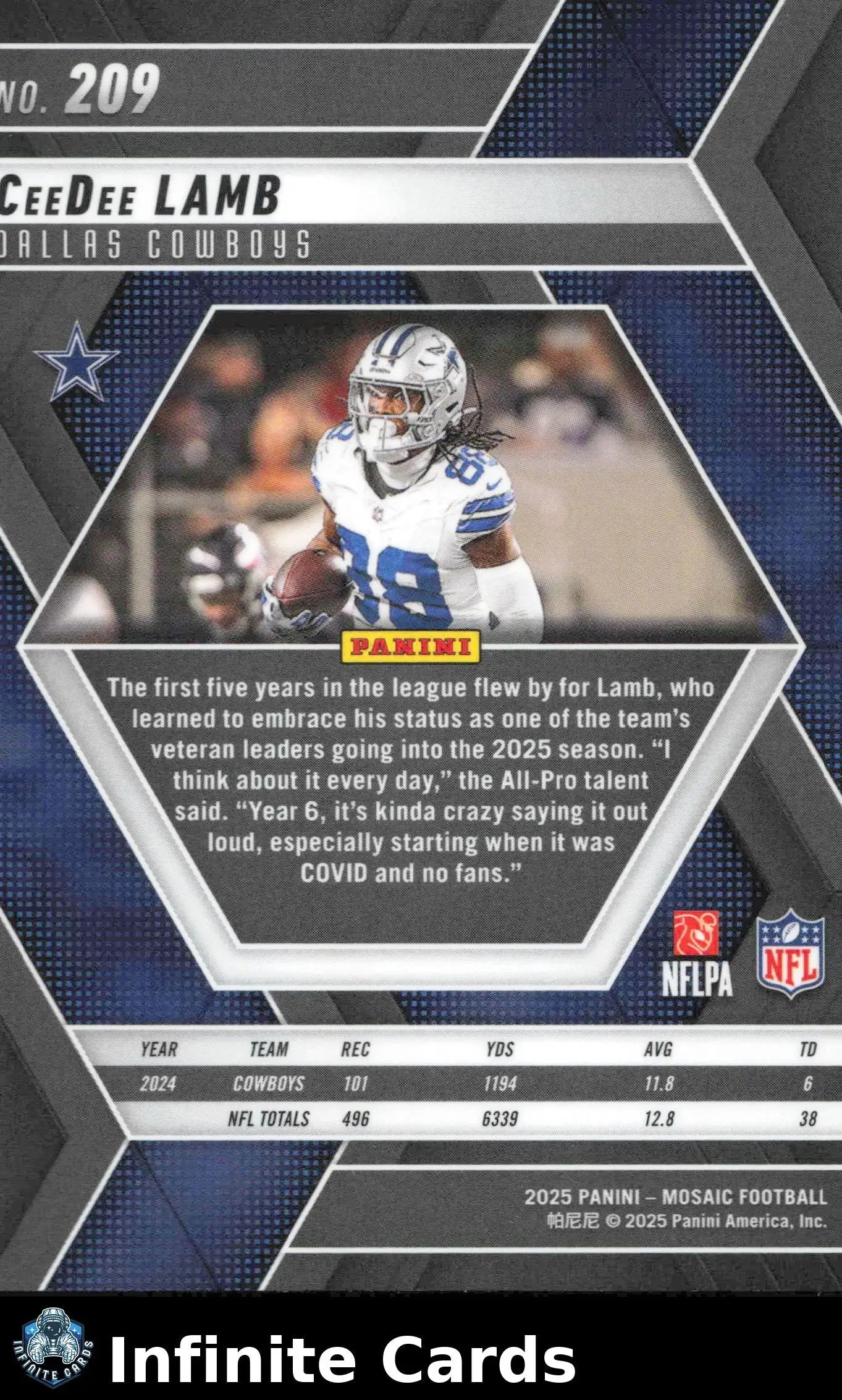 2025 Panini Mosaic CEEDEE LAMB #209 Dallas Cowboys - Football Card Single