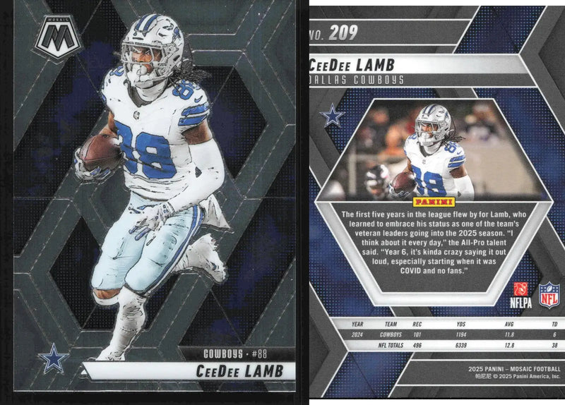 2025 Panini Mosaic CEEDEE LAMB #209 Dallas Cowboys - Football Card Single