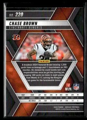 2025 Panini Mosaic Chase Brown #220 Cincinnati Bengals - Football Card Single